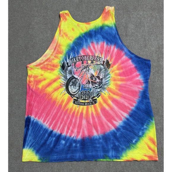 Biketoberfest Shirt Mens 2XL Tie Dye Daytona Beach 2021 Motorcycle Tank Top‎ - Picture 1 of 6